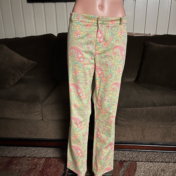 Lauren Ralph Lauren • Pink/ Green • Size 14 • Paisley • Design Pants - Picture 3 of 11